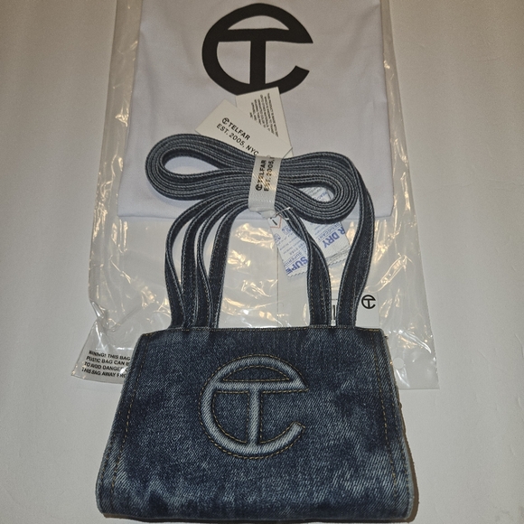 Telfar: Small Denim Shopper - Blue - Picture 8 of 16